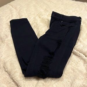 EXPRESS | mid rise distressed black denim jeans size 2